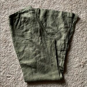 Olive Green Express 100% Linen Pants